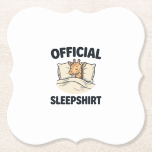 Porta-copo De Papel Camisa Oficial de Sono Girafa Camisa Divertida de