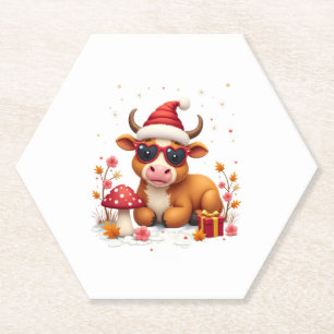 Porta-copo De Papel Camisa Outono Vaca Highland Abóbora Arco Natal Men