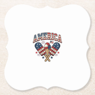Porta-copo De Papel Camisa Patriótica de Sorvete Vintage América Desig