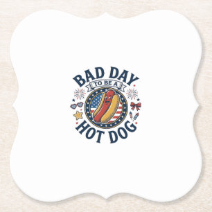 Porta-copo De Papel Camisa Patriótica Hot Dog Dia Ruim Engraçado 4 de