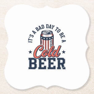 Porta-copo De Papel Camisa Vetorial Vintage de Cerveja Fria Patriótica