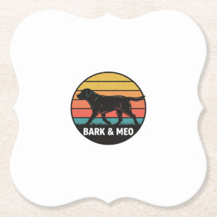 Porta-copo De Papel Camisa Vintage Bark And Meo Dog Sunset Design_1