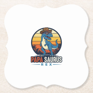 Porta-copo De Papel Camisa Vintage de Dinossauro Cowboy Papa Saurus Re