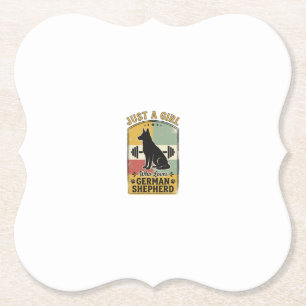 Porta-copo De Papel Camisa Vintage de Menina Pastor Alemão Amante de C