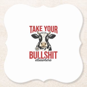 Porta-copo De Papel Camisa Vintage Engraçada Vaca em Outro Lugar_