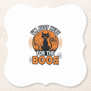 Porta-copo De Papel Camisa Vintage Gato Preto de Halloween Aqui Para O