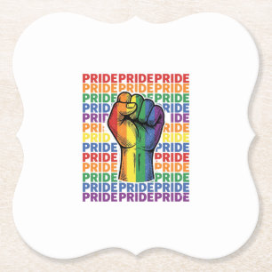 Porta-copo De Papel Camisa Vintage Pride Punho Erguido Arco-íris Desig