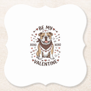 Porta-copo De Papel Camisa Vintage Valentine Bulldog XOXO Design_1