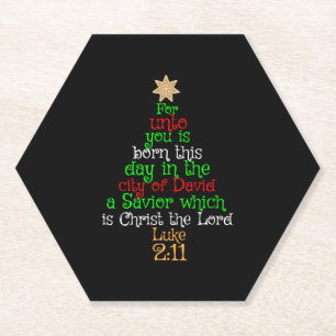 Porta-copo De Papel Camisas de Árvore de Natal Cristão