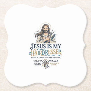 Porta-copo De Papel Camiseta de Cabeleireiro Salão de Beleza Jesus Ins