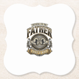 Porta-copo De Papel Camiseta de Gravura Vintage de Soco de Pai Engraça