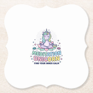 Porta-copo De Papel Camiseta de Tipografia Negrito Unicórnio Meditação