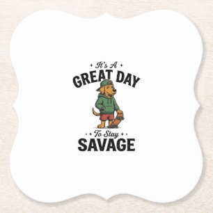 Porta-copo De Papel Camiseta Desenho Gravura Vintage Savage Dog_1