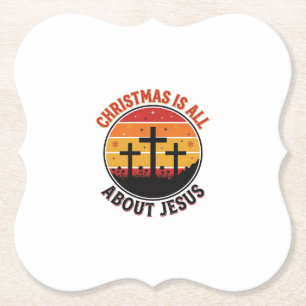 Porta-copo De Papel Camiseta Desenho Natal Cristão Jesus Cruz Pôr do S