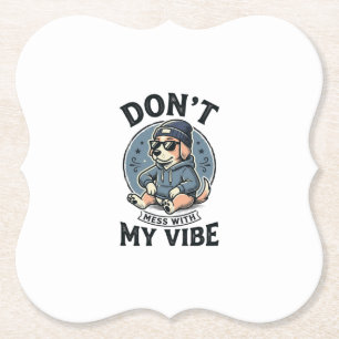 Porta-copo De Papel Camiseta engraçada com cachorro legal vibe vintage