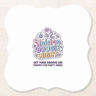 Porta-copo De Papel Camiseta Gráfica Unicórnio Boogie Night Tipografia