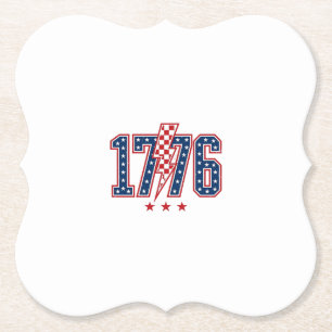 Porta-copo De Papel Camiseta Gráfica Vintage com Raio Patriótico de 17