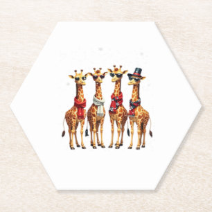 Porta-copo De Papel Camiseta Oversized Giraffe Christmas Chic