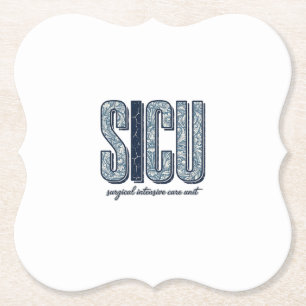Porta-copo De Papel Camiseta Vintage SICU Unidade de Terapia Intensiva