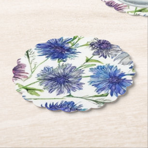 Porta-copo De Papel campo de flores roxas brilhantes, púrpura, azul c