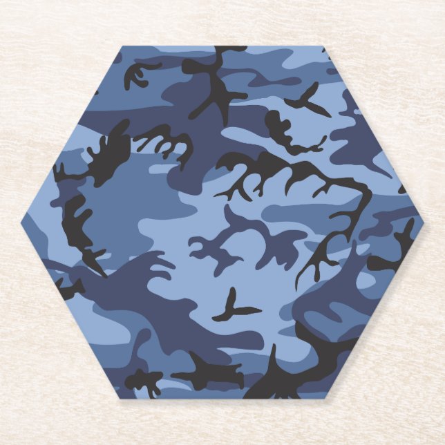 Porta-copo De Papel Camuflagem Azul marinho, Militar, Exército (Frente)