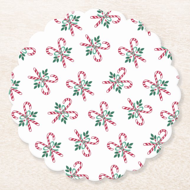 Porta-copo De Papel canas doces de Natal retrô (Frente)