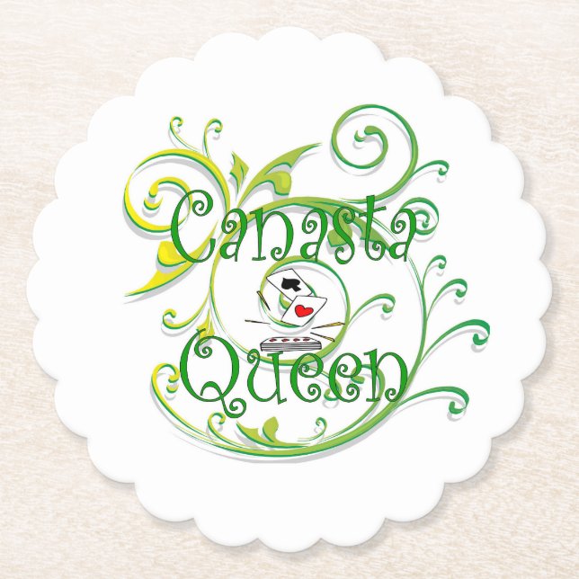 Porta-copo De Papel Canasta Queen Paper Coaster (Frente)