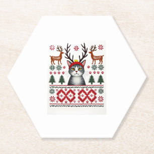 Porta-copo De Papel Cantor de Natal Reindeer Feio de Natal