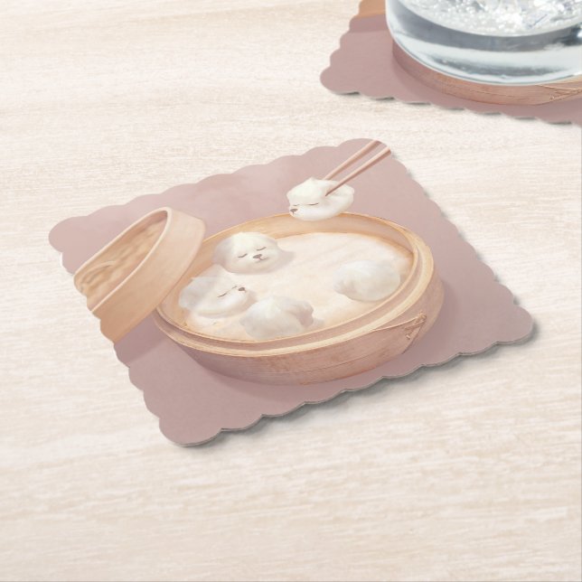 Porta-copo De Papel Cão Sorriso - Delícia de Xiao Long Bao (Angular)