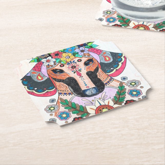 Porta-copo De Papel Capa de papel Dachshund (Angular)