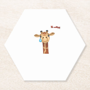 Porta-copo De Papel cara de girafa chorando emoji