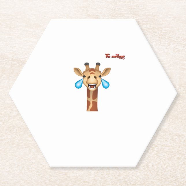 Porta-copo De Papel cara de girafa feliz e chorando (Frente)