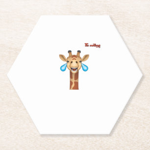 Porta-copo De Papel cara de girafa feliz e chorando