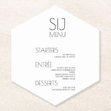 Cardápio de Casamento Simples Preto e Branco Moder