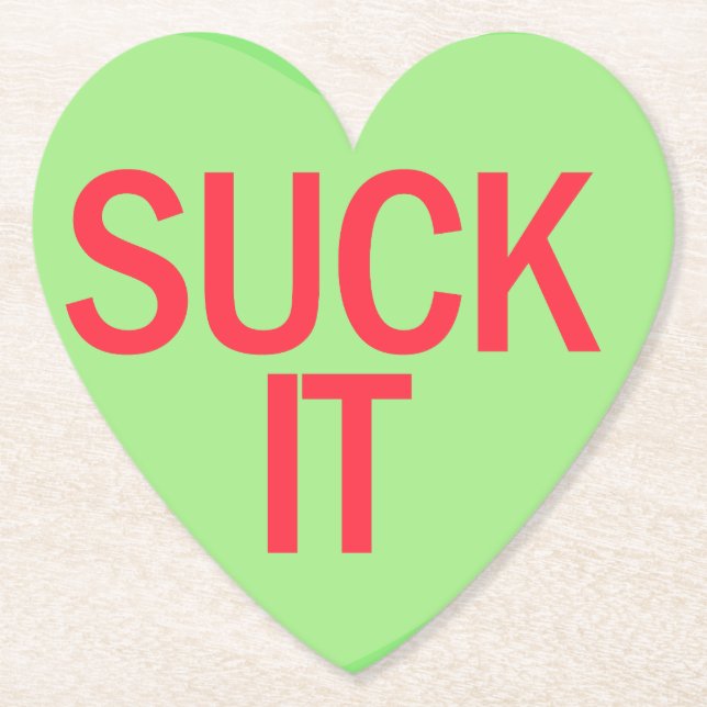 Porta-copo De Papel Cardíaco doce - TI SUCK (Frente)