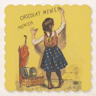 Porta-copo De Papel Cartaz Francês Vintage Chocolat Menier Arte Bouiss