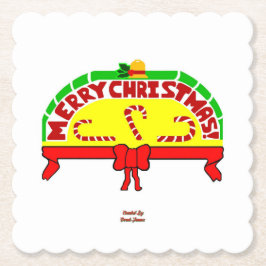 Porta-copo De Papel Cartões de natal com Porta copos de papel quadrada