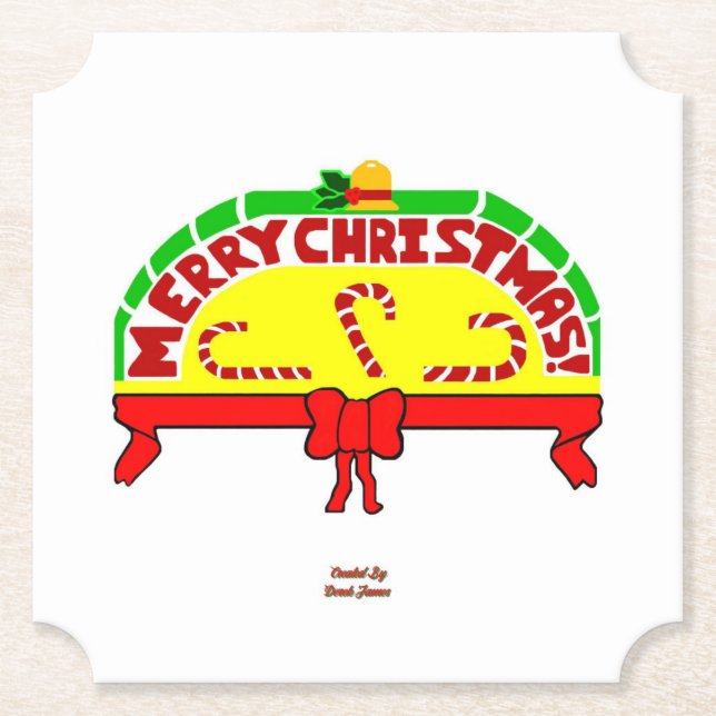 Porta-copo De Papel Cartões de natal Ticket Paper Porta copos (Frente)