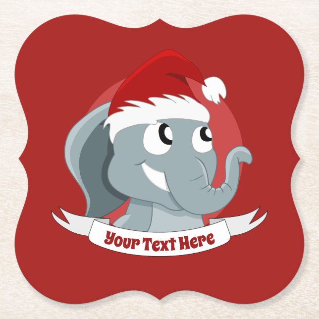 Porta-copo De Papel Cartografia de Natal com um elefante giro litoral (Frente)