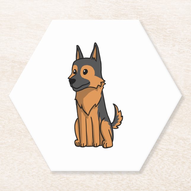 Porta-copo De Papel Cartoon german shepherd (Frente)