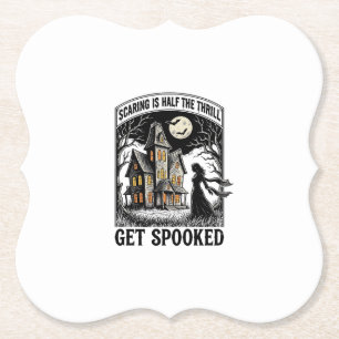 Porta-copo De Papel Casa Assombrada Halloween Gravura Vintage Terror S