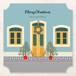 Porta-copo De Papel Casa Festiva Portuguesa de Natal