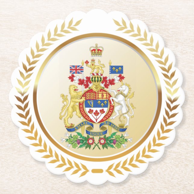 Porta-copo De Papel Casaco de armas do Canadá (Frente)