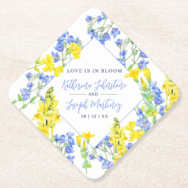 Porta-copo De Papel Casamento botânico de cor azul-d-água