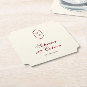 Porta-copo De Papel Casamento Burgundy Xadrez Retro Elegante