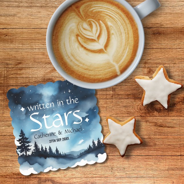 Porta-copo De Papel Casamento Celestial de Céu Azul Estrelado (Criador carregado)