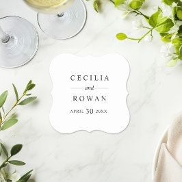 Porta-copo De Papel Casamento Clássico Minimalista Preto e Branco