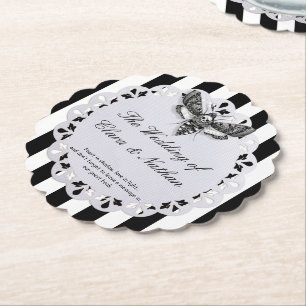 Porta-copo De Papel Casamento Crânio de Mariposa Gótica – Elegância So
