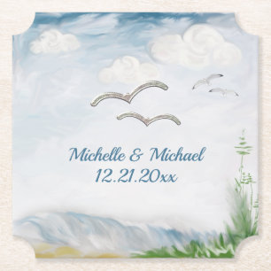 Porta-copo De Papel Casamento de Beach Dune Romance