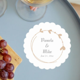 Porta-copo De Papel Casamento de Beige Simple Heart